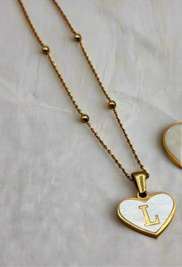 Initial heart necklace