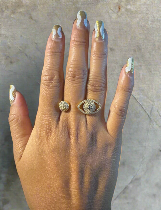 Evil eye swarovski ring