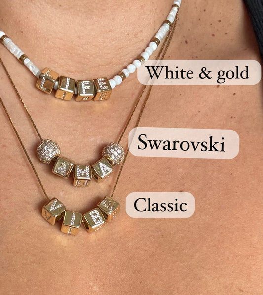 Initial Dice necklaces