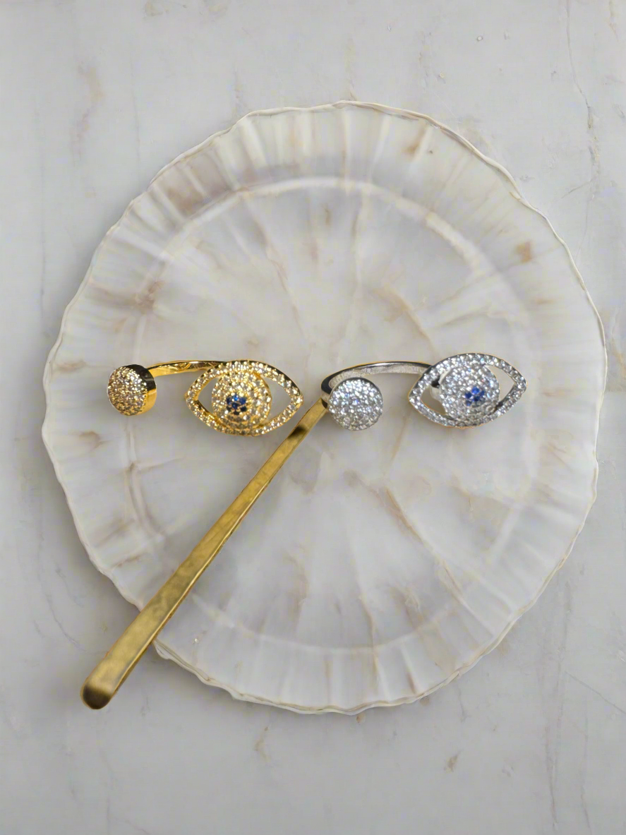 Evil eye swarovski ring