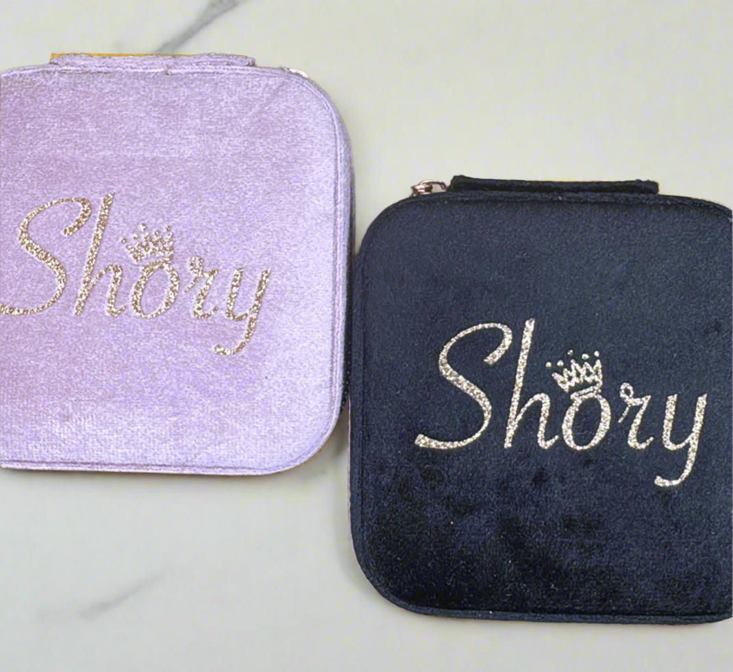 Velvet jewellery box with mirror