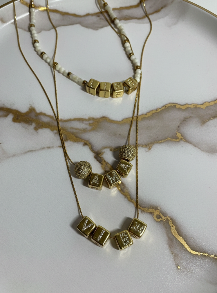 Initial Dice necklaces