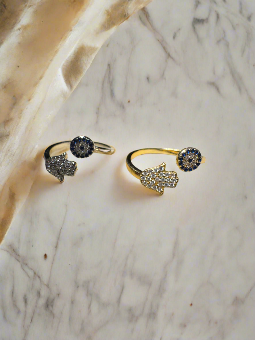 Evil eye open ring