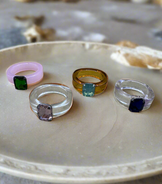 Resin coloured rings