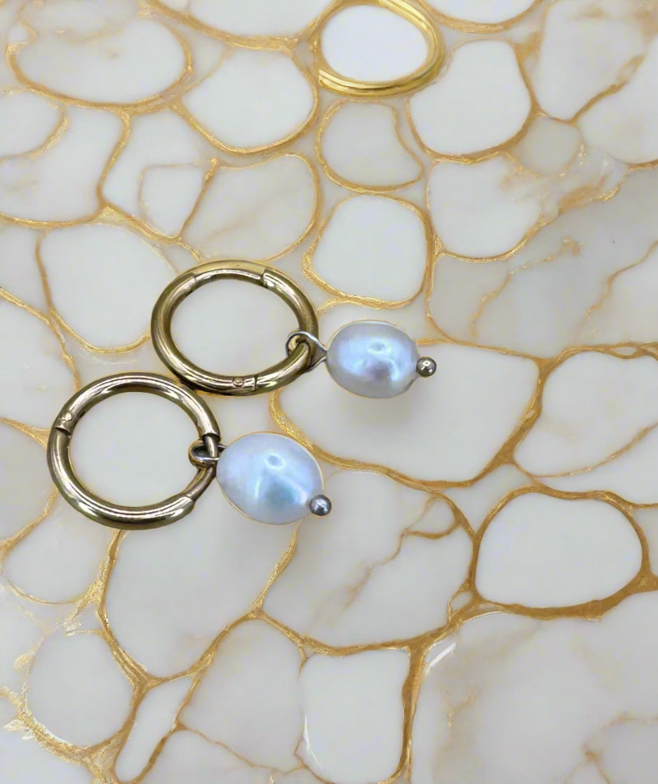 Pearl hoop earrings